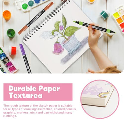 conda 8.5 x 11 Inch Sketchbook, Top Spiral Bound Sketch Pad, 100 Sheets (68 lb/100 GSM), Durable Acid-Free Sketch Paper, Drawing and Sketching Paper for Kids Adult Beginners - color: Pink, size: 8.5"x11" 1 Pack