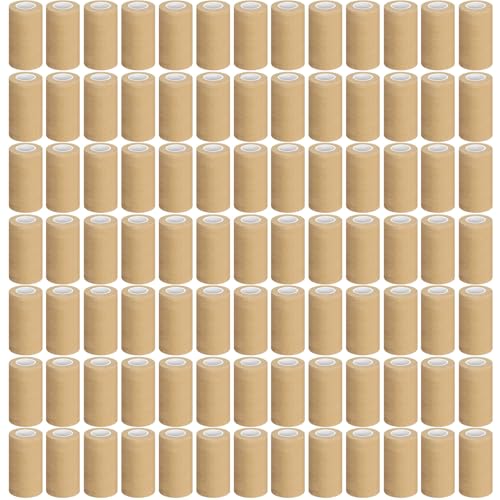 Treela 64 Pack 2" X 5 Yards Self Adhesive Bandage Wrap Beige | Cohesive Flexible Wrap for Wrist Ankle Fingers, Breathable Sports Tape, Self Adherent Rolls for Pets Vet, Coban Style - color: Beige, size: 3 Inch X 5 Yard