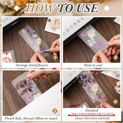 Fuyoooo 376 Pcs Pressed Flower Bookmark Kit,Purple,2 x 6 Inch - color: Purple, size: 2 x 6 Inch