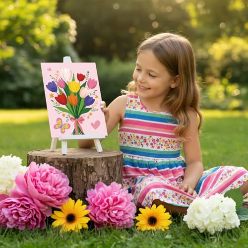 Louise Maelys 5x7 Inch Pre Drawn Canvas to Paint,12 Packs Floral Theme - color: Flower