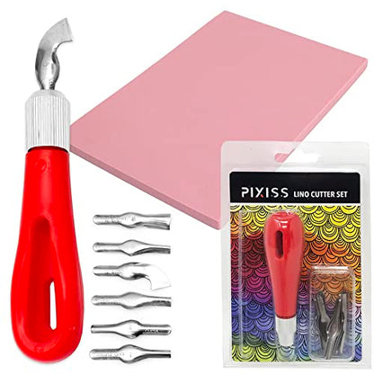 Rubber Block Stamp Carving Block Stamp Making Kit with Cutter Tools, 1 Carving Rubber Stamp for Printmaking, Printing and More - size: 1 Rubber Block + Carving Tool