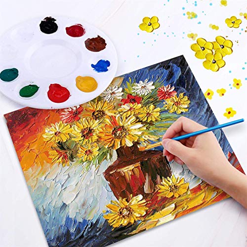 AROIC Paint Brush Palette Set, 12 Packs of 120 Brushes and 12 Tray Palettes | Nylon Brush Head, Suitable for Oil Watercolor, etc., Perfect Art Painting Set - size: 120 Brushes 12 Palettes