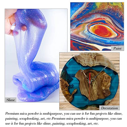 SEISSO - 150g Mica Powder - 15 Colors Epoxy Resin Pigment - Shimmery Pigment Powder for Slime, Paint, Soap Making, Nail Polish, Epoxy Resin, Candle Making, Bath Bombs - color: 15 Colors-Rainbow