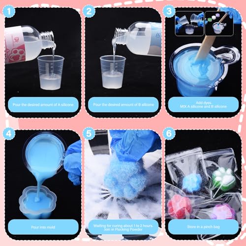 Gel for Taba Squishy Kit, 18oz Liquid Silicone Super Soft Fast Cure for Squishy Maker, All-in-1 Squishy Making Rubber for Cat Paw Casting Hamster Molding, Stress Relief Decompression Craft Adult Hobby