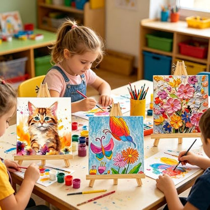 4 Pack Small Art Table top Easel, 11.8" Art Display Easels for Painting Canvas Sign Holder, Portable Wood Easel Stand for Kids Adults
