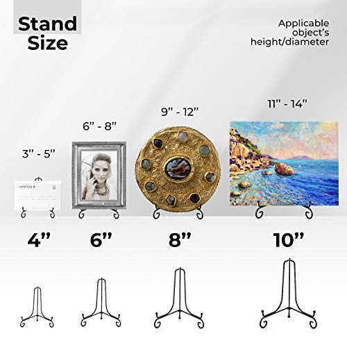 TR-LIFE Plate Stands for Display - 6 Inch Holder + Metal Easel Stand for Picture Frame, Decorative Plates, Book, Photo, Collectibles (2 Pack) - size: 6 Inch(2pcs)