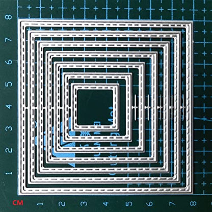 Cutting Dies Stencil Triangle Square Rectangle Round Ellipse Metal Mould for DIY Scrapbook Album Paper Card - style: Basic dies set