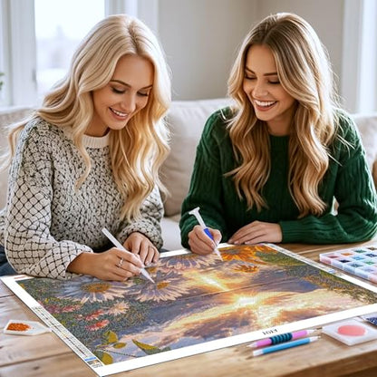 YOYA Large Diamond Art Kits for Adults, Sunset Landscape, 27.5 x 15.7 Inch - color: Sunset Landscape 018