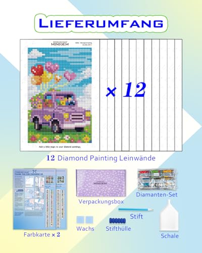 forever young Sea Echo & Dream Journey Small Diamond Art Kits, 5x7In Canvas | 12 PCS DIY square diamond painting kits for beginners and adults, perfect for collecting, display ＆ relaxing stress relief - color: Sea Echo & Dream Journey