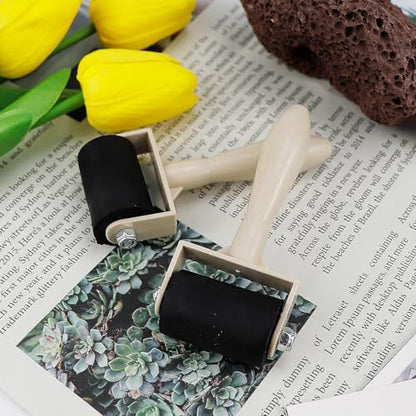 15Pcs Printmaking Brayer Rubber, Relief Printing Brayers Plastic Brayer Brayer Rollers Art Craft Roller for Printmaking,Ink,Wallpapers Stamping Gluing