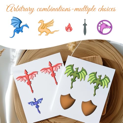 ORIGACH 12 Pcs Dragon Clay Cutters Set | Dragon Shape Polymer Clay Cutter for Earring Making Legend Animal Themed Clay Cutters for Jewelry Making - style: Dragon