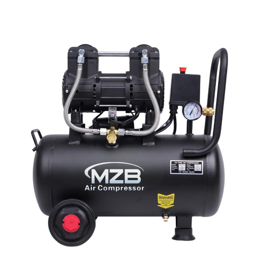 MZB 6.4 Gallon Ultra Quiet Air Compressor 110V/60Hz Steel Tanks Oil-Free 70dB Noise Level Air Compressor with Wheels for Spray Painting, Auto Repair, Carpentry Decoration - size: MZB-900H-24