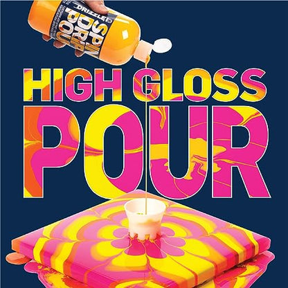 FolkArt Drizzle Tidal Wave Flash Pre-Mixed Fluid Acrylic Pouring Paint, 9 fl oz Premium Paint Perfect for Indoor & Outdoor Arts and Crafts Projects, 51085