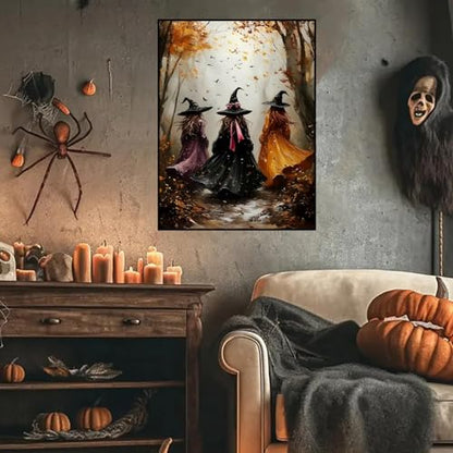 HHMATITS Halloween Diamond Art Kits for Adults 12 X 16Inch - color: Halloween-1