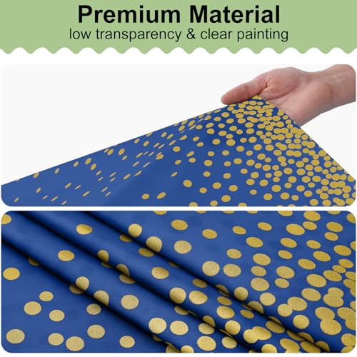 3 Packs Dot Disposable Table Cloth, 54 x 108 Inch Waterproof Plastic Tablecloth, Rectangle Gold Dots in Navy Table Covers for Picnic, Birthday, Party and Back to School - color: Gold in Navy, size: 54" x 108"