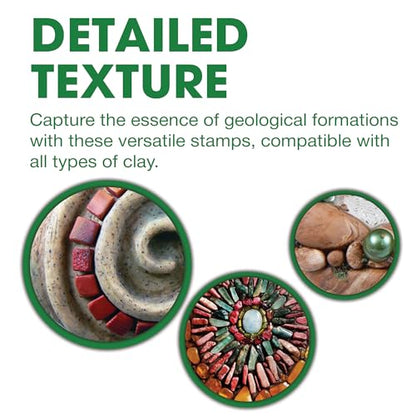 AVES Co Rubber Texture Clay Stamps, Make Impression w/Christi Friesen Stamp - style: Rock-On