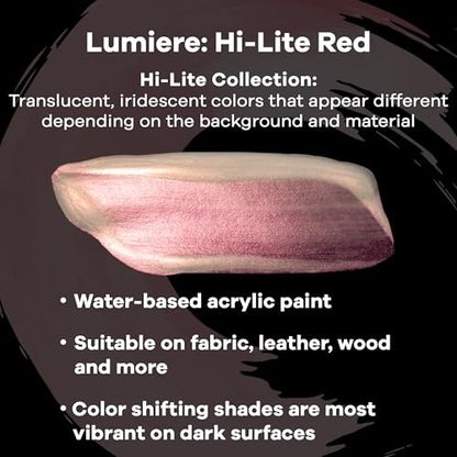 Jacquard Lumiere Fabric Color 8 oz Jar - Hi-Lite Red - color: Hi Lite Red, size: 8 Fl Oz (Pack of 1)