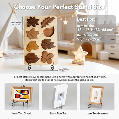 Artliving Plate Stands for Display, 12Inch Black Iron Easel Plate Display Photo Holder Stand, Displays Picture Frames, Decorative Plates, Tablets and Art (2 pack) - size: 12 inch(2 Pack)