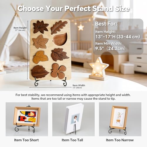 Artliving Plate Stands for Display, 12 Inch Black Iron Easel Plate Display Photo Holder Stand, Displays Picture Frames, Decorative Plates, Tablets and Art (4 pack) - size: 12 inch (4 pack)