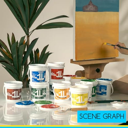 MEEDEN Yellow Ochre Acrylic Paint: 1L /33.8oz Heavy Body Gloss Finish | Thick Art Paints Non-Toxic for Canvas Crafts Wood Metal Plastic Wall - color: Yellow Ochre - 1L