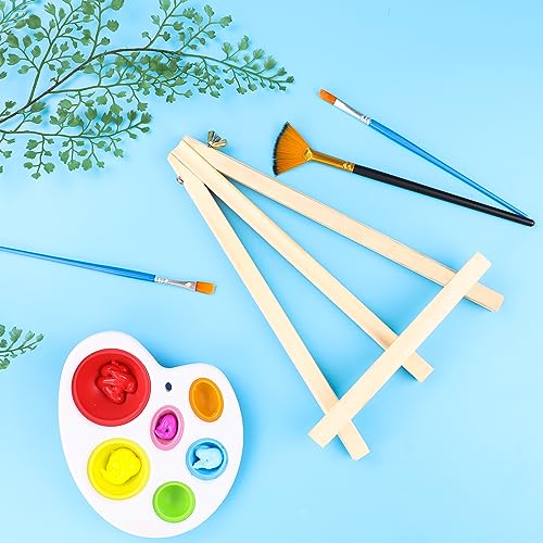 AROIC 9 inch Easel for Painting, 6 Pack Wooden Easel Stand for Sign | Tabletop Easels for Painting Canvases, Small Art Easel Canvas Stand Photo Display Tripod Holder for Kids Adults - style: 6 Pack
