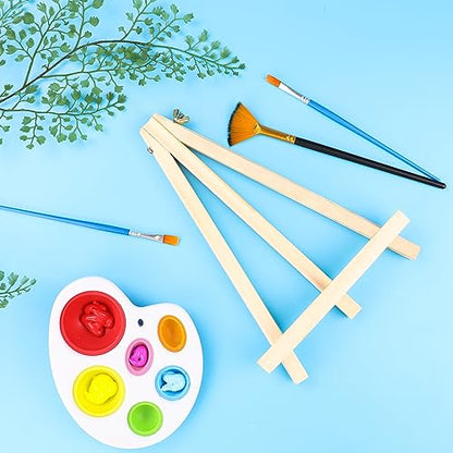 AROIC 9 inch Easel for Painting, 6 Pack Wooden Easel Stand for Sign | Tabletop Easels for Painting Canvases, Small Art Easel Canvas Stand Photo Display Tripod Holder for Kids Adults - style: 6 Pack