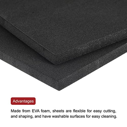 uxcell EVA Foam Sheets Black 9.6 Inch x 9.6 Inch 10mm Thickness for Crafts DIY Pack of 10