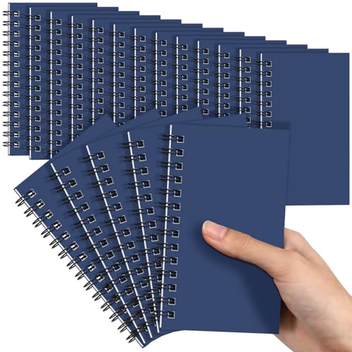 Jutom 18 Pcs Small Spiral Notebook Memo Pad 3x5, Dark Blue - color: Dark Blue