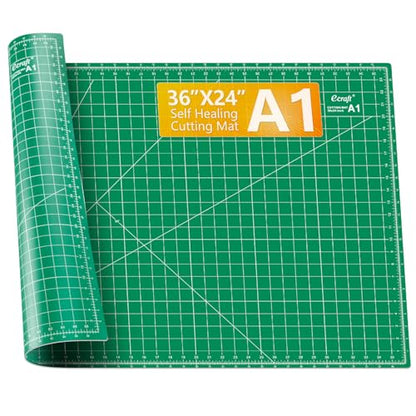 24"x36" Self-Healing Sewing Mat: Large Double Sided Green 5-Ply Hobby Mat, A1 Rotary Cutting Mat for Sewing, Quilting & Fabric Crafts - color: Green, size: 36"L x 24"W