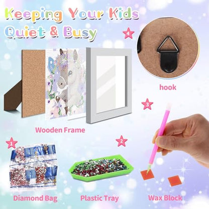 Horse Diamond Art Painting Kits for Kids with Frame Ages 4-8-12 (7x7 inch) - color: CC298