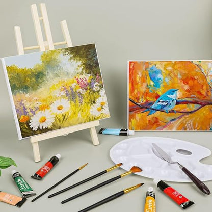 Qatalitic Set of 10 Wooden Easel, 12 Inches Display Easel Stand, H Frame Tabletop Stand for Painting Canvases, Art & Crafts, Business Card Display and Photo Sign Holder