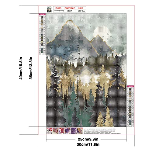 abcGoodefg Diamond Art Kits for Adults 6 Pack, DIY 5D Diamond Art Paintings Landscape Mountain Set Round Full Drill Paint by Diamonds, 12x16 inch - color: Mountain
