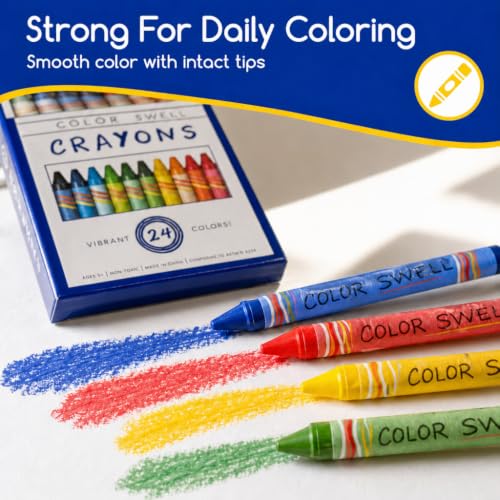 Color Swell Bulk Crayons, 36 Packs, 24 Colors Per Pack (864 Total) - size: 36 Pack | 864 Crayons
