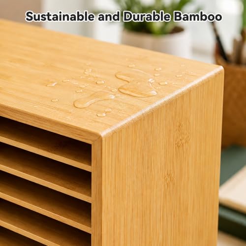 280 Marker Organizer, Bamboo Wooden Storage for Alcohol Markers Pens Pencils, No Assembly, Large Desk Holder for Artists Teachers Students, Classroom Office Art Supply (B With Drawer) - style: B With Drawer