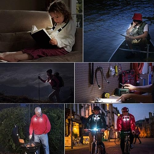 LEDGLE LED Neck Reading Light, Book Light for Reading in Bed, 3 Color Temperatures 6 Adjustable Brightness 1600K 3500K 6000K Flexible Neck Lights for Knitting Reading Crocheting Repairing (Black) - color: Black