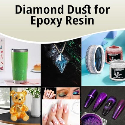 BALTIC DAY Diamond Dust – 6 Color Luxury Glitter Set for Epoxy Resin – Ultra Sparkle Mica Powder for Crafts, Tumblers, Jewelry & Art – Brilliant Crystal Shimmer Pigments - color: Diamond Dust Set