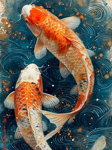 Dugsmgd Fish Diamond Art Kits for Adults, Diamond Painting 12x16 Inch - color: Fish