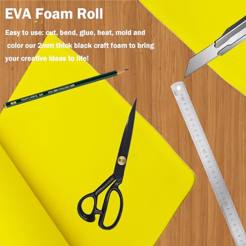 EVA Foam Roll | High Density 85kg/m3 | 2mm Thick | 48"x14" | Ideal for Cosplay, Crafts, DIY Projects (Yellow 6pcs) - color: Yellow 6pcs