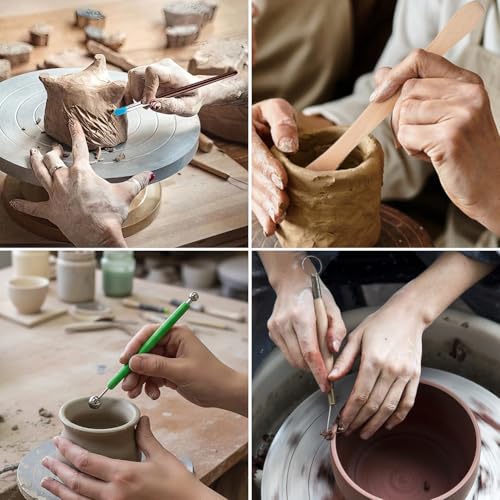 Clay Tools Kit, 42 PCS Pottery Tools Polymer Clay Sculpting Tools Kit, Ceramic Tools for Stippling, Pottery Craft, Dotting, Carving, Modeling, Shaping