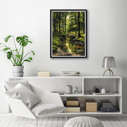 BSNRCH Forest Diamond Art Kits for Adults, Fantasy Landscape Diamond Painting Kits for Beginners, DIY Full Drill Dots Gem Art Paint for Home Wall Decor 12 x 16 Inch - color: Forest