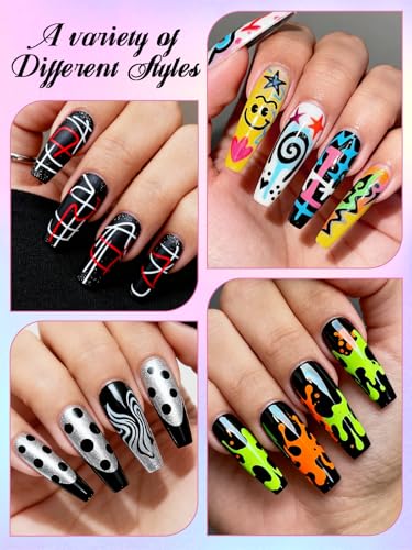 12 Color Nail Art Markers Set, Kalolary Nail Polish Pens Nail Point - color: N