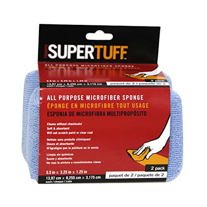 Trimaco SuperTuff All Purpose Microfiber Sponge, 5.5-inch x 3.25-inch x 1.25-inch, 2 Pack - size: 2 Pack