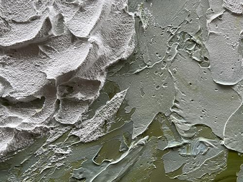 Art 24x48 Inch Hand-Painted Green and White Texture Oil Painting Modern Abstract Canvas Art Home wall Decoration - color: Dn171