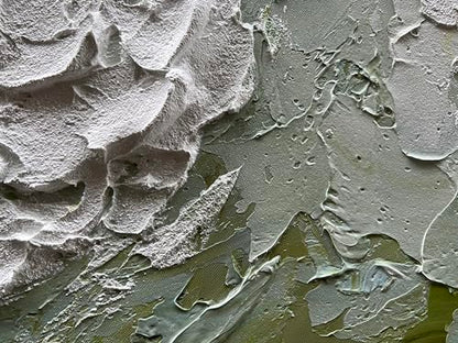 Art 24x48 Inch Hand-Painted Green and White Texture Oil Painting Modern Abstract Canvas Art Home wall Decoration - color: Dn171