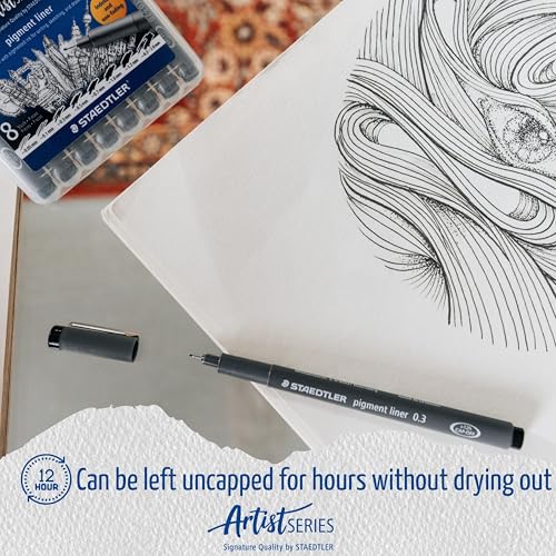STAEDTLER Pigment Liner Bonus Sketch Set of 6 Liners for the Regular Price of 4(2 free), 308 SB6P - size: 6 Count (Pack of 1), style: Mixed set