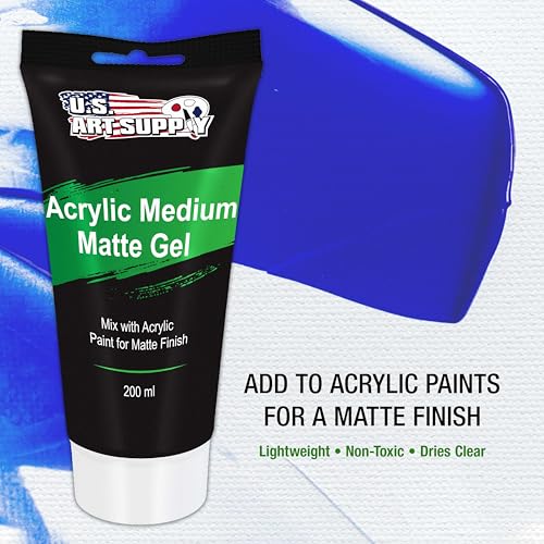 U.S. Art Supply Clear Acrylic Medium Matte Gel, 200ml - (6.7 Ounce) Tube - size: 6.76 Fl Oz (Pack of 1)