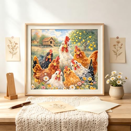 Chicken Diamond Painting Kits for Adults Beginners, 5D Diamond Art Kits - color: KM1162-1