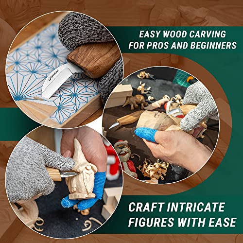 BeaverCraft Wood Carving Kit for Beginners S16 – Whittling Knives Sloyd, Chip Wood Carving Knife, Basswood Blocks for Carvers - Whittling Tools Set