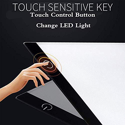 Huacan LED Light Pad Board for Diamond Painting Tablet Ultrathin 3 Level Dimmable Portable USB Charging Apply to Diamond Art Kits - color: A4