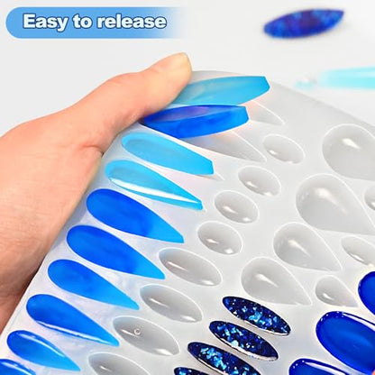 Resin Earring Molds, 41 Paired Shapes Stud Earring Silicone Molds | for Epoxy Resin Casting, Rectangle Oval Cabochon Teardrop Gem Pendant Mold for DIY Jewelry Necklace, Dangle Drop Keychain - color: 1PCS Tear Drop Shape Resin Jewelry Molds